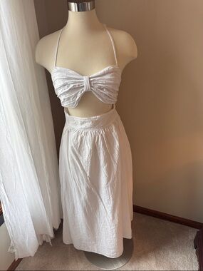 White Cotton Midi Dress - Lightweight Summer Staple